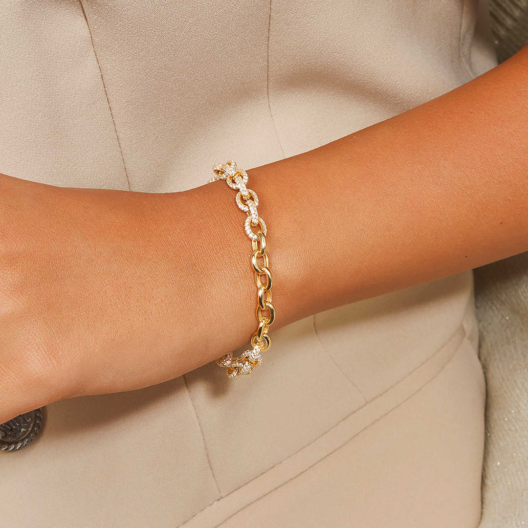 Lia CZ Pave Cable Chain Bracelet