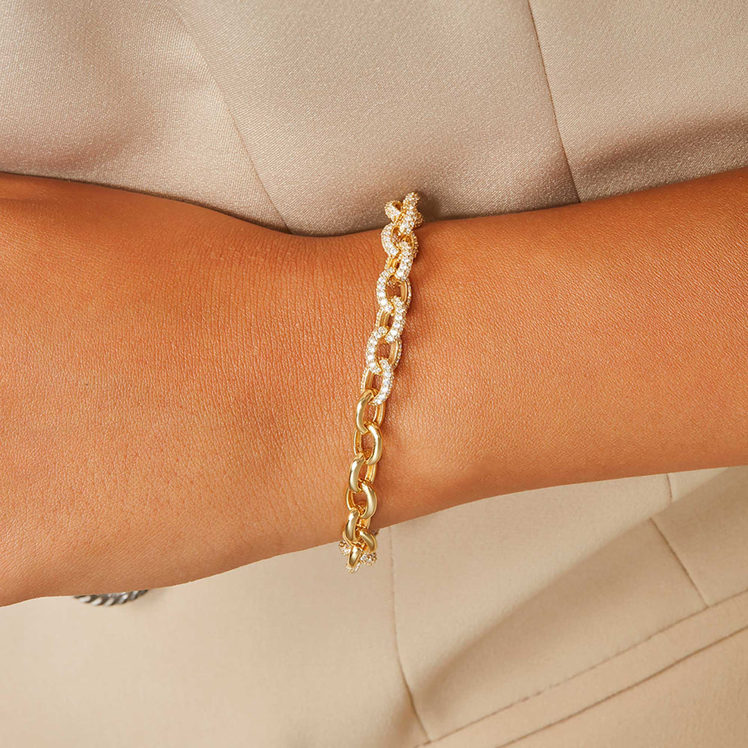 Lia CZ Pave Cable Chain Bracelet