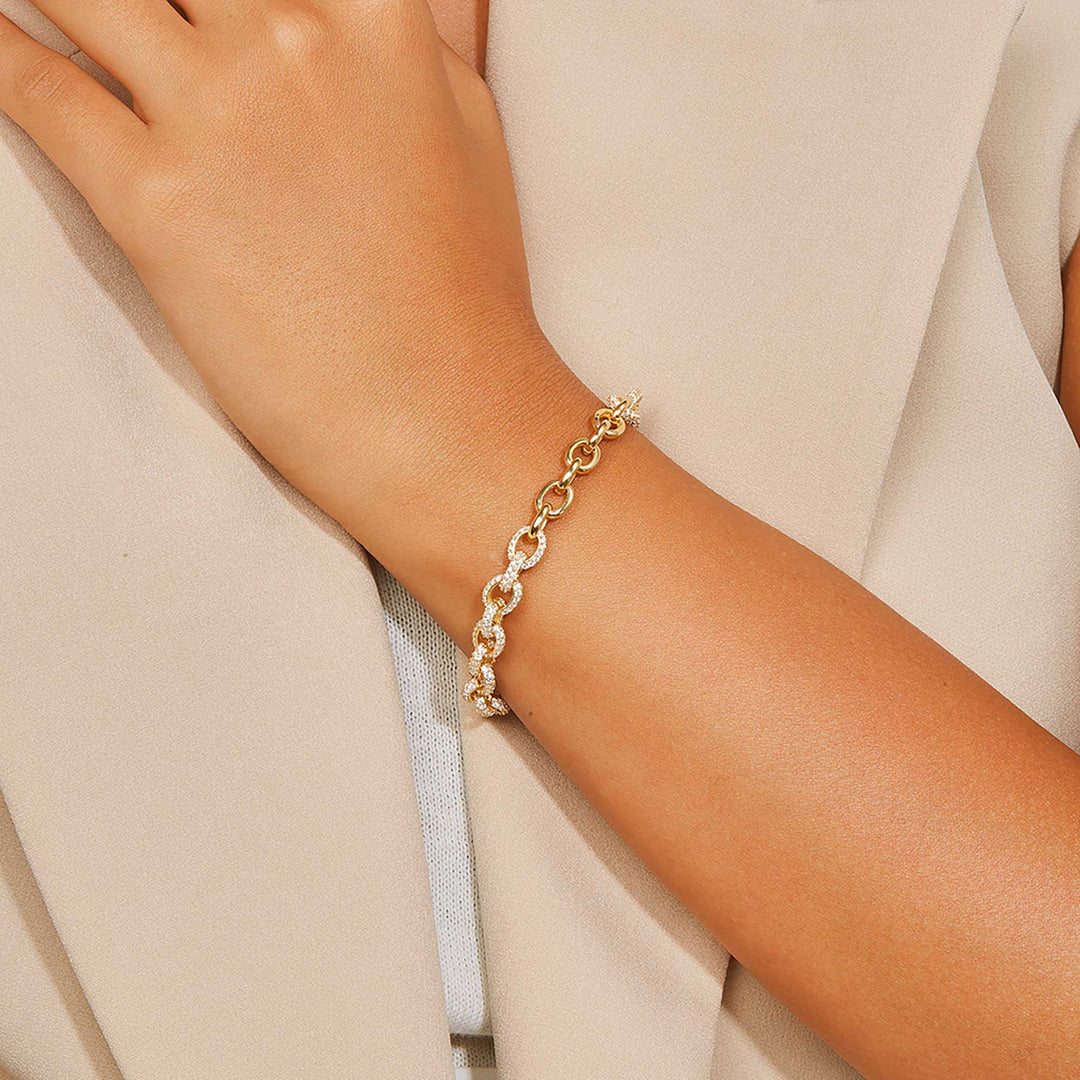 Lia CZ Pave Cable Chain Bracelet