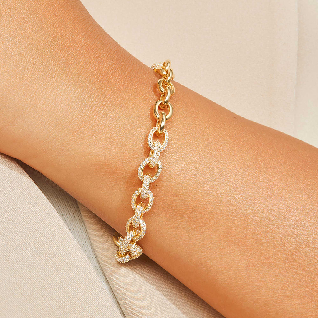 Lia CZ Pave Cable Chain Bracelet