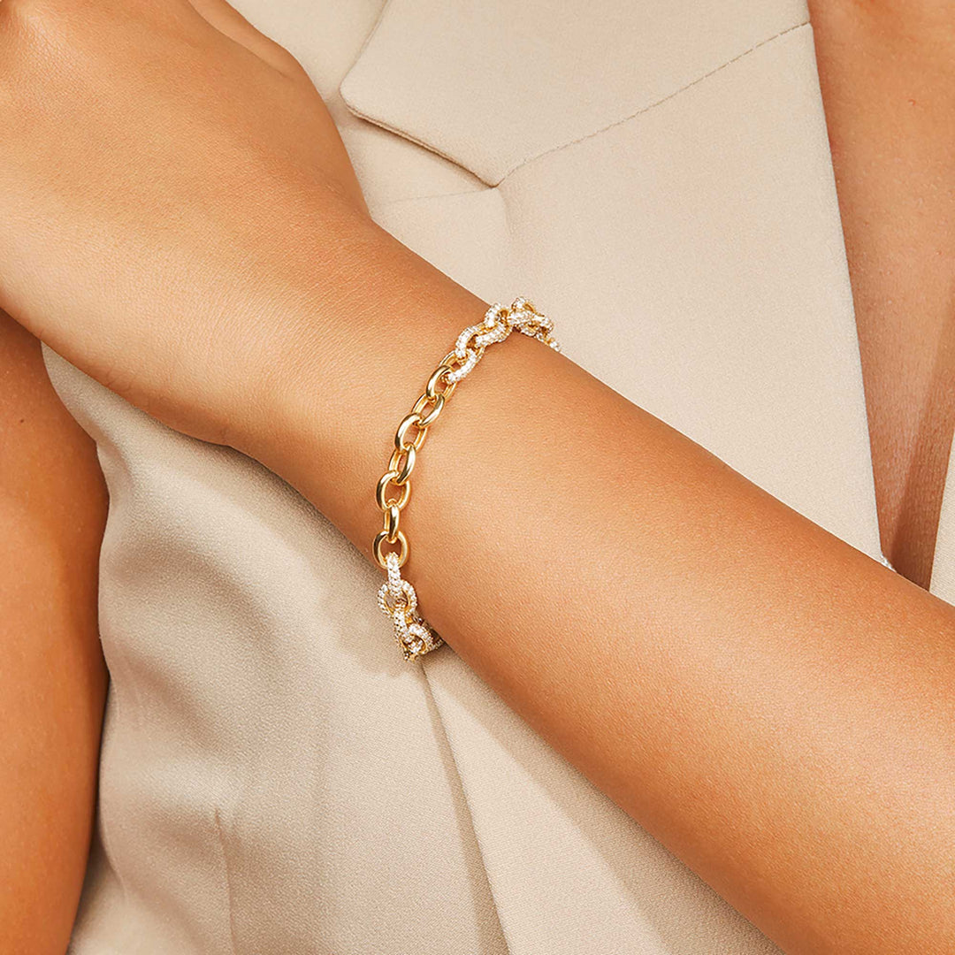 Lia CZ Pave Cable Chain Bracelet