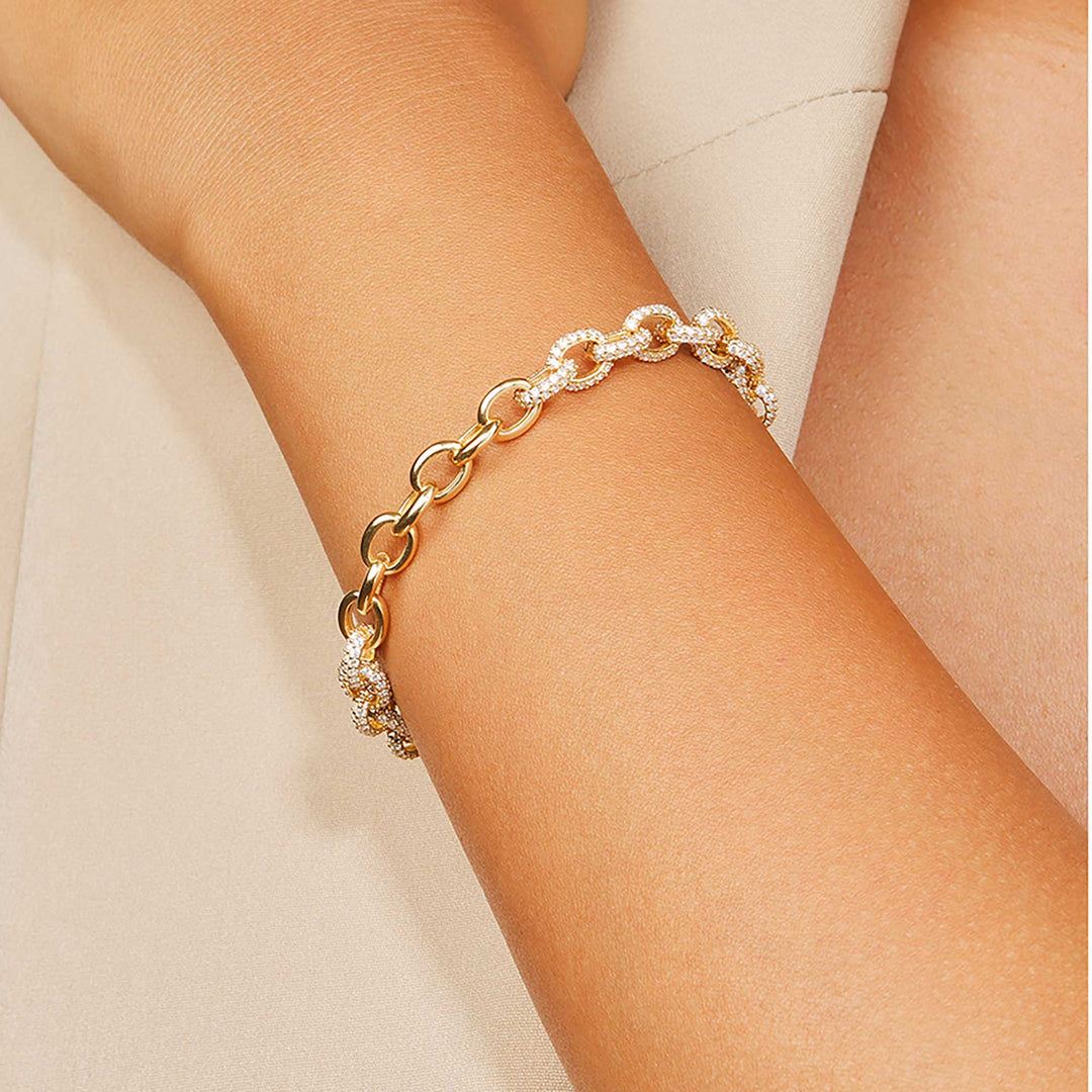 Lia CZ Pave Cable Chain Bracelet