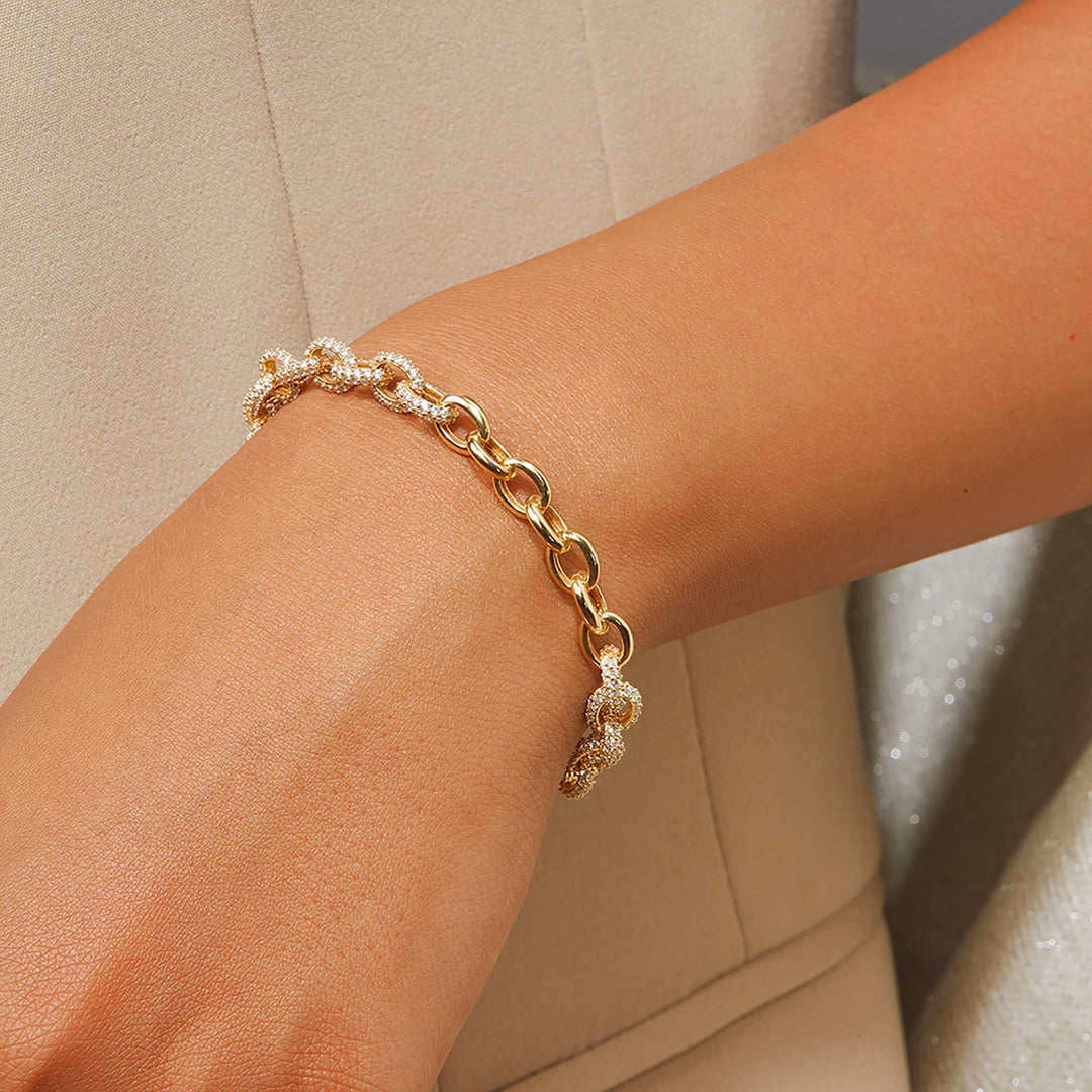 Lia CZ Pave Cable Chain Bracelet
