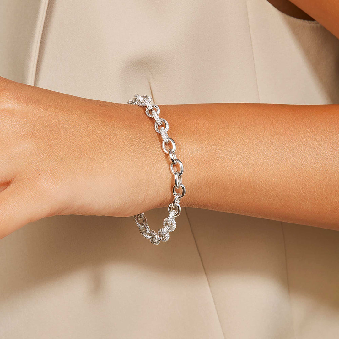 Lia CZ Pave Cable Chain Bracelet