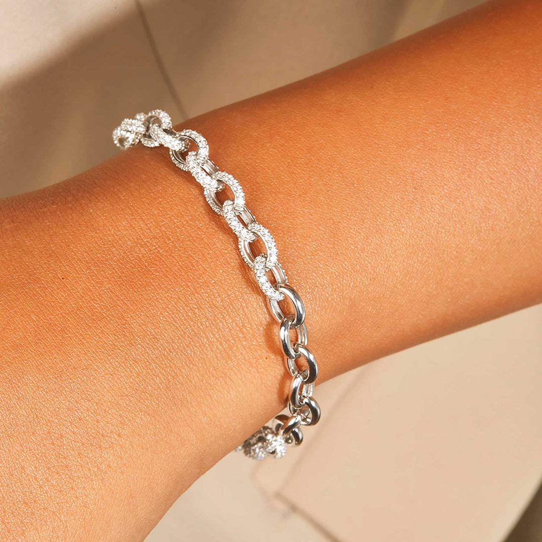 Lia CZ Pave Cable Chain Bracelet