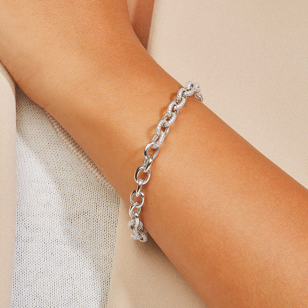 Lia CZ Pave Cable Chain Bracelet
