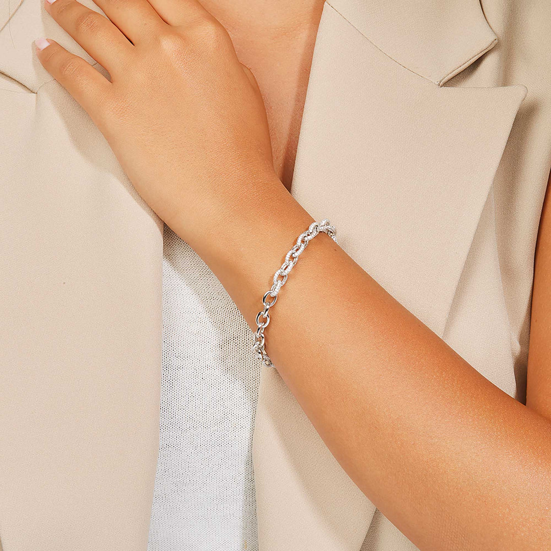 Lia CZ Pave Cable Chain Bracelet