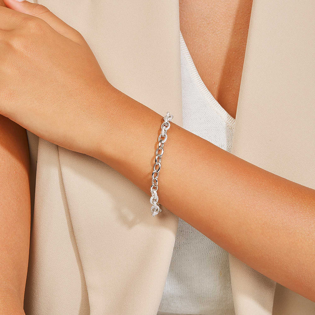 Lia CZ Pave Cable Chain Bracelet