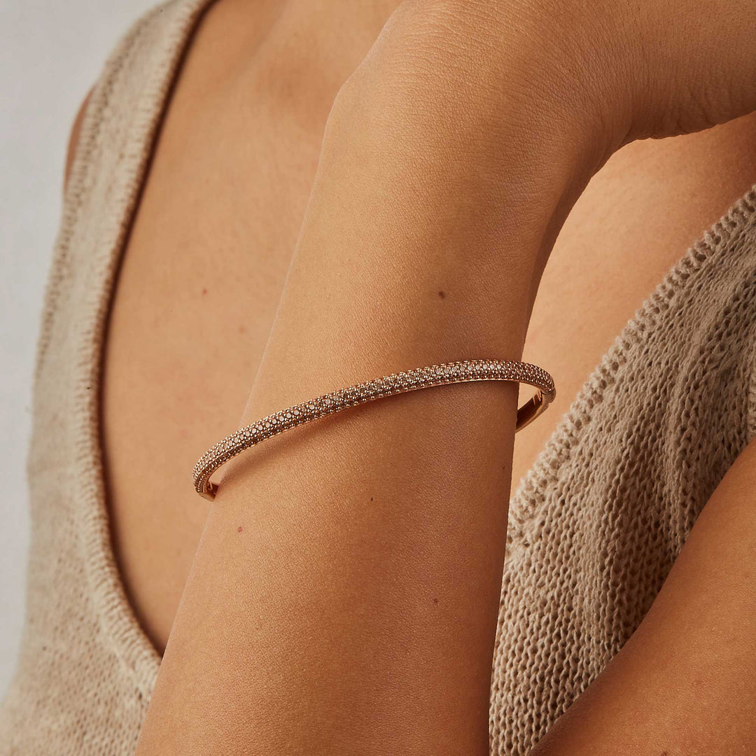 Sunshine Pave Bangle Bracelet - Champaigne