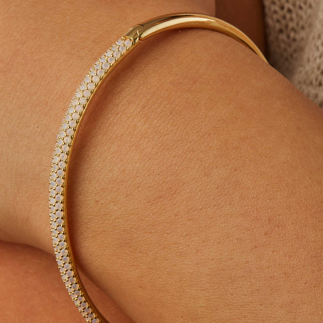 Sunshine Pave Bangle Bracelet - Golden
