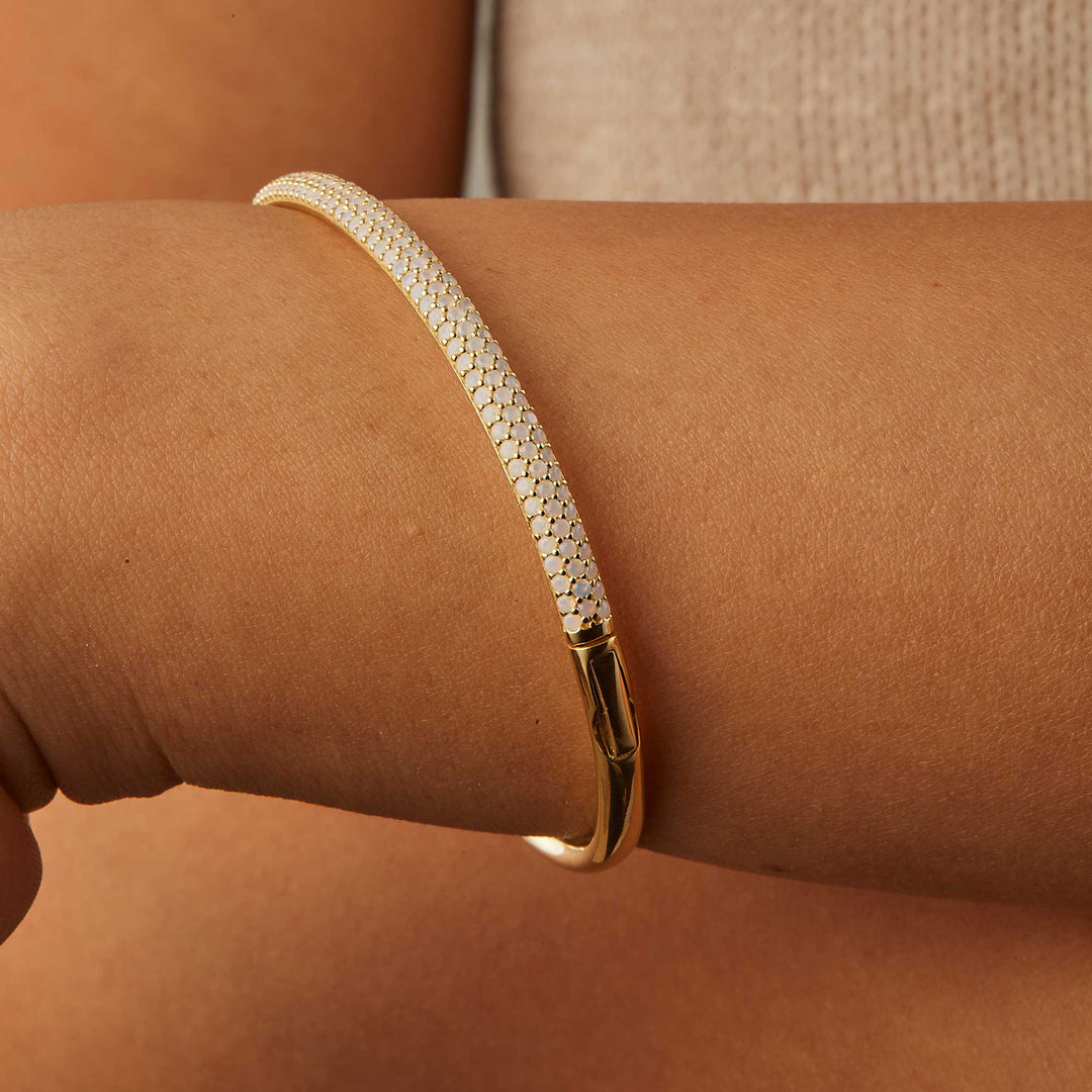 Sunshine Pave Bangle Bracelet - Golden