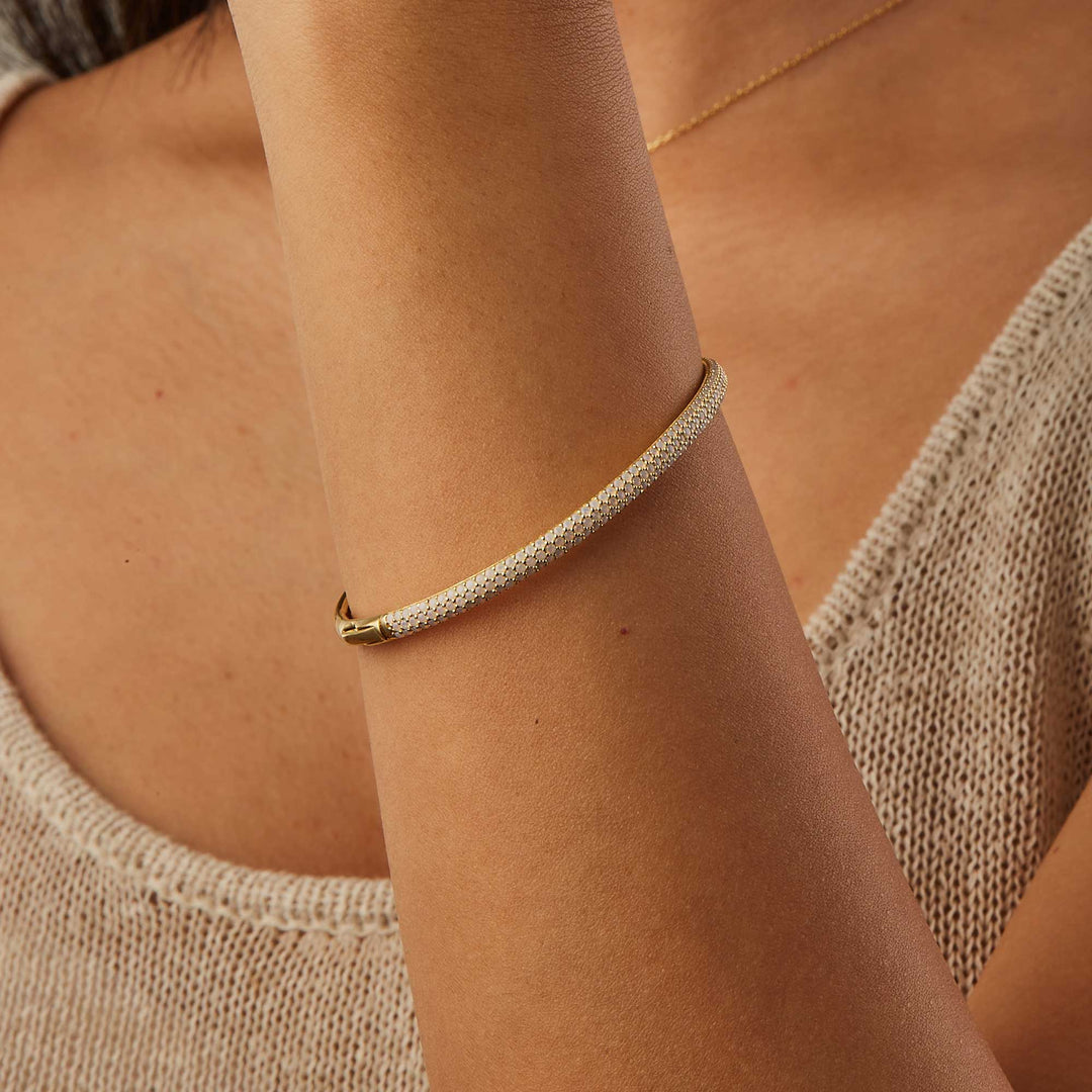 Sunshine Pave Bangle Bracelet - Golden