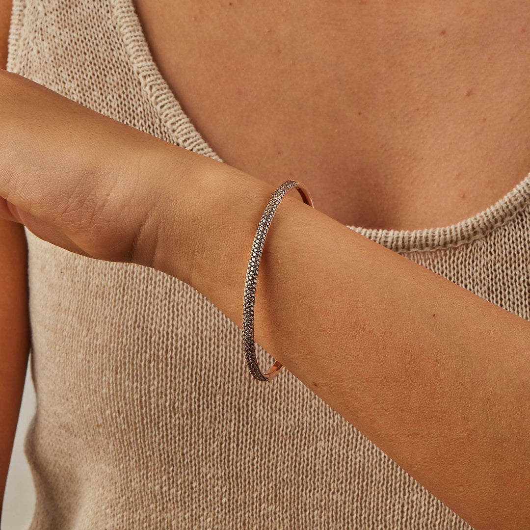 Sunshine pave Bangle Bracelet - Latte