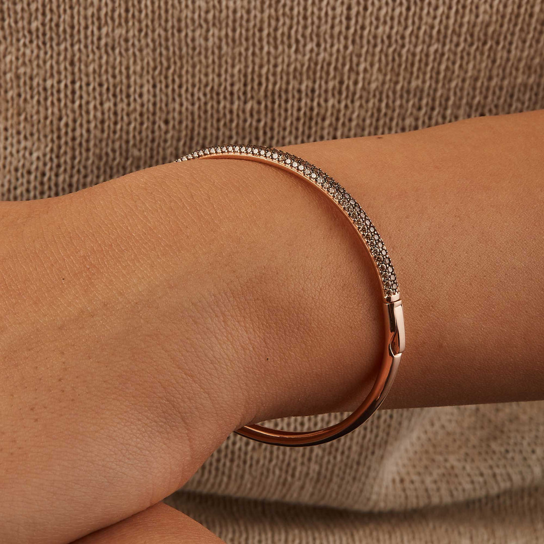 Sunshine pave Bangle Bracelet - Latte