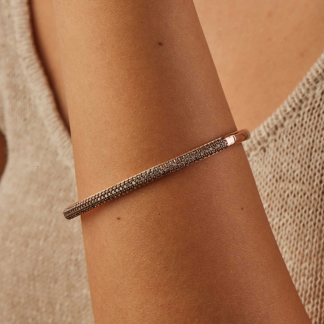 Sunshine pave Bangle Bracelet - Latte