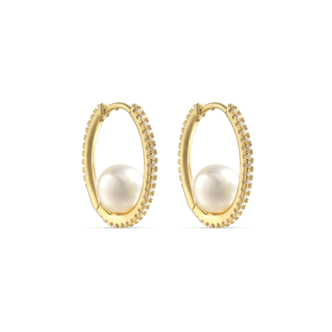 Margola Pearl Endless Huggie Hoop Earrings