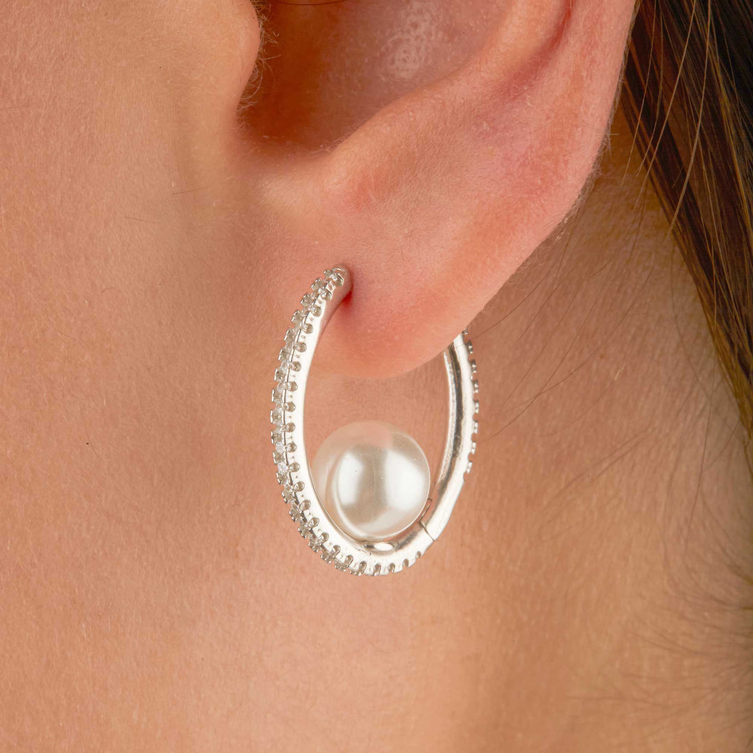 Margola Pearl Endless Huggie Hoop Earrings