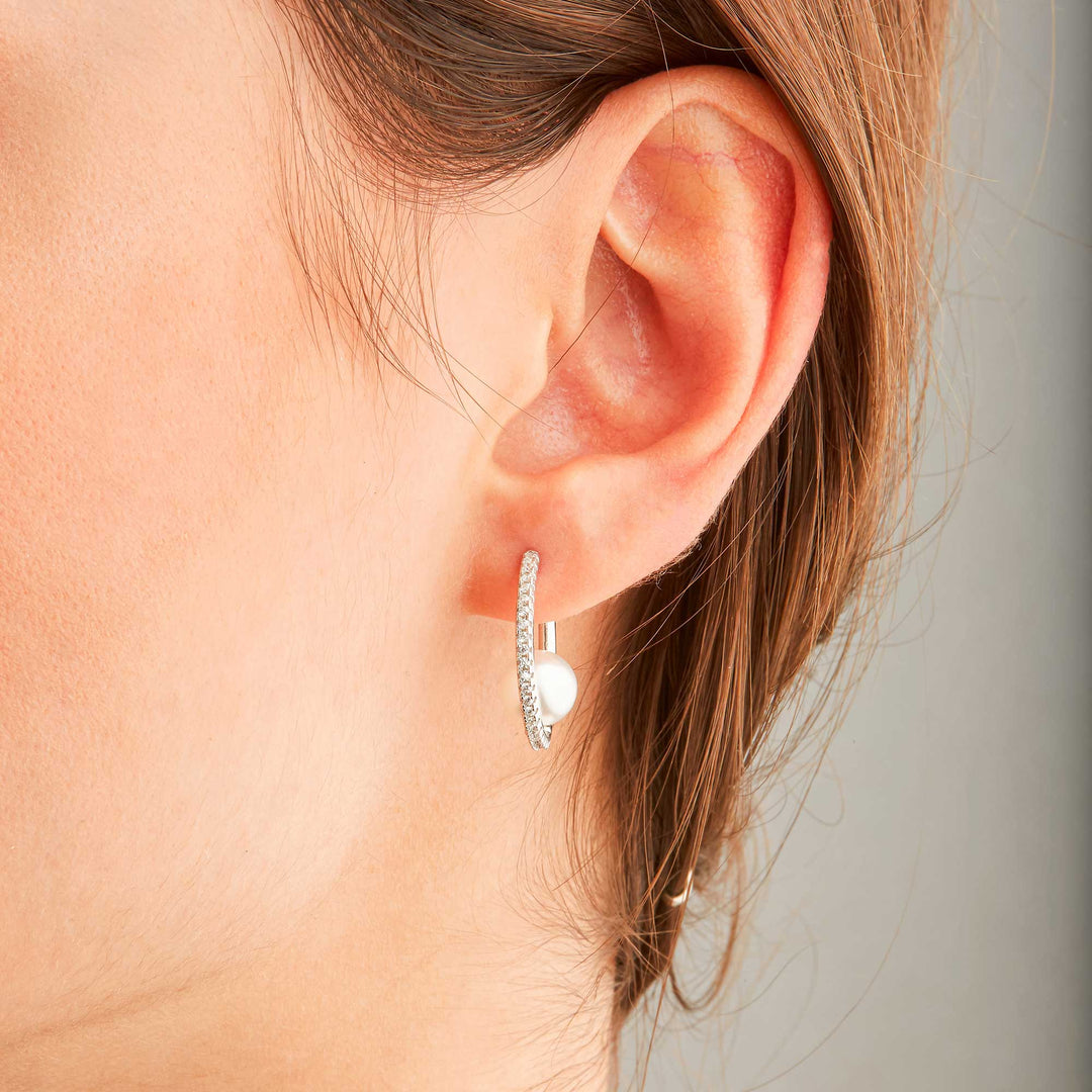 Margola Pearl Endless Huggie Hoop Earrings