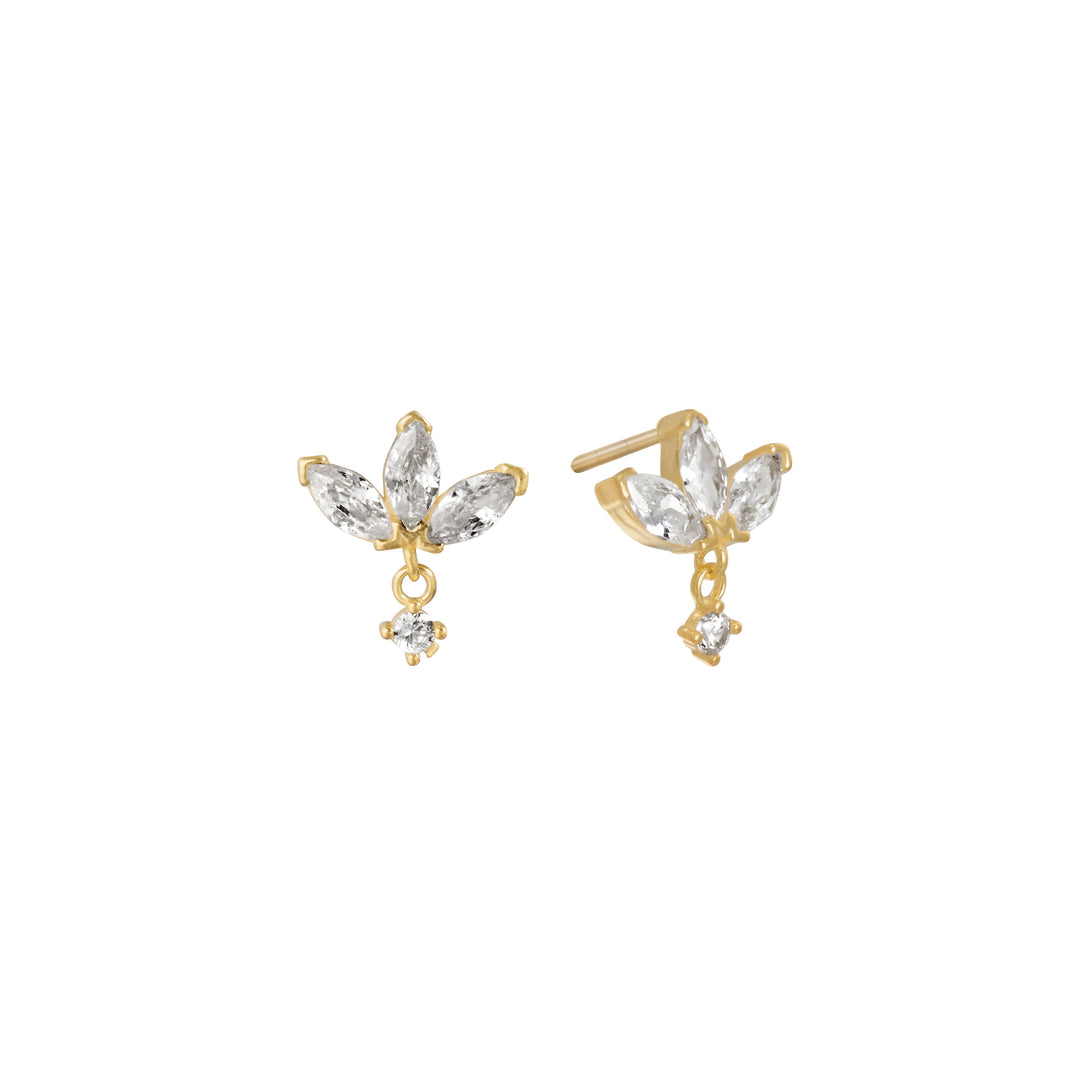 Violet Flower Style Mini Dangling Stud