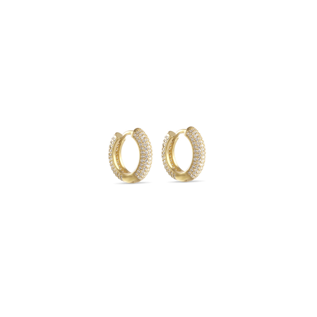 Ronn Pave Huggie Hoop Earrings - Large
