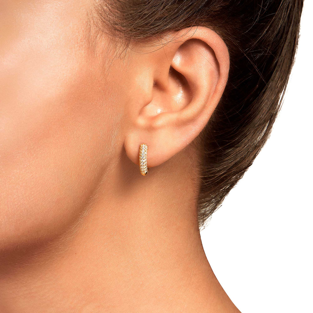 Ronn Pave Huggie Hoop Earrings - Large