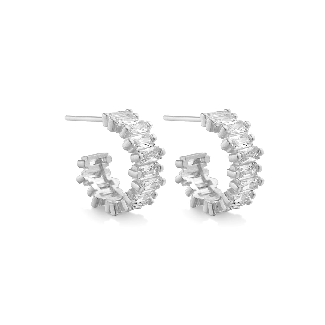 Dovey CZ Baguette Hoop Earrings