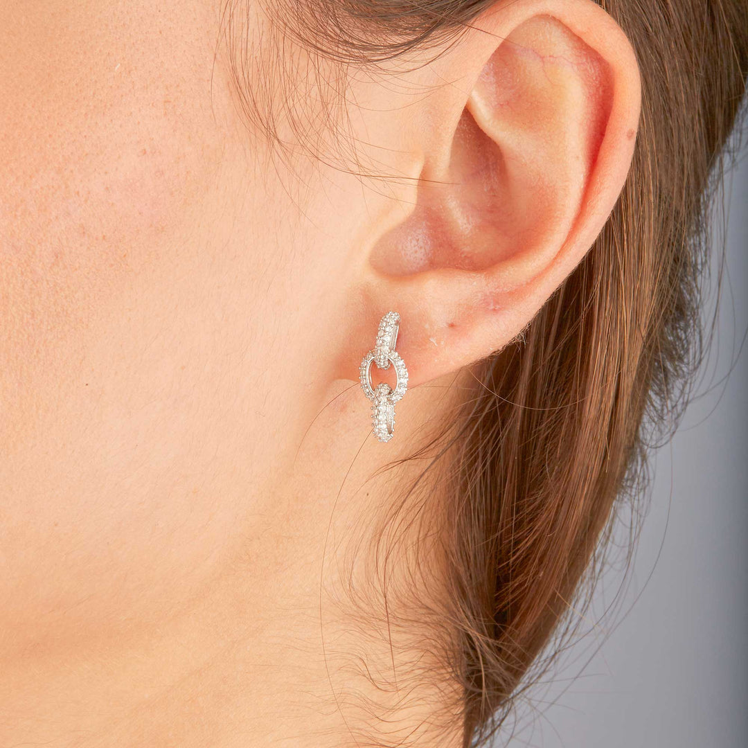 Luna Link Chain Drop Stud - Small