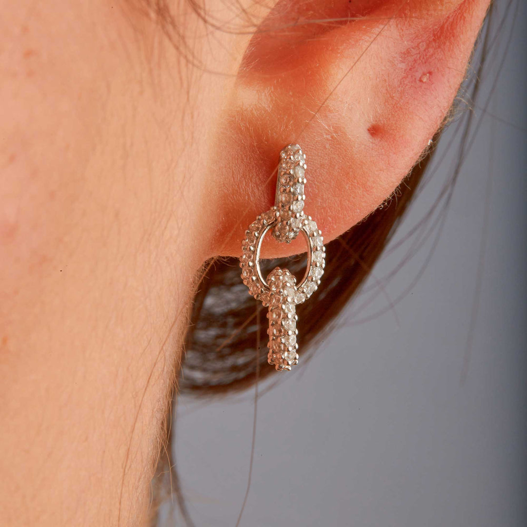 Luna Link Chain Drop Stud - Small