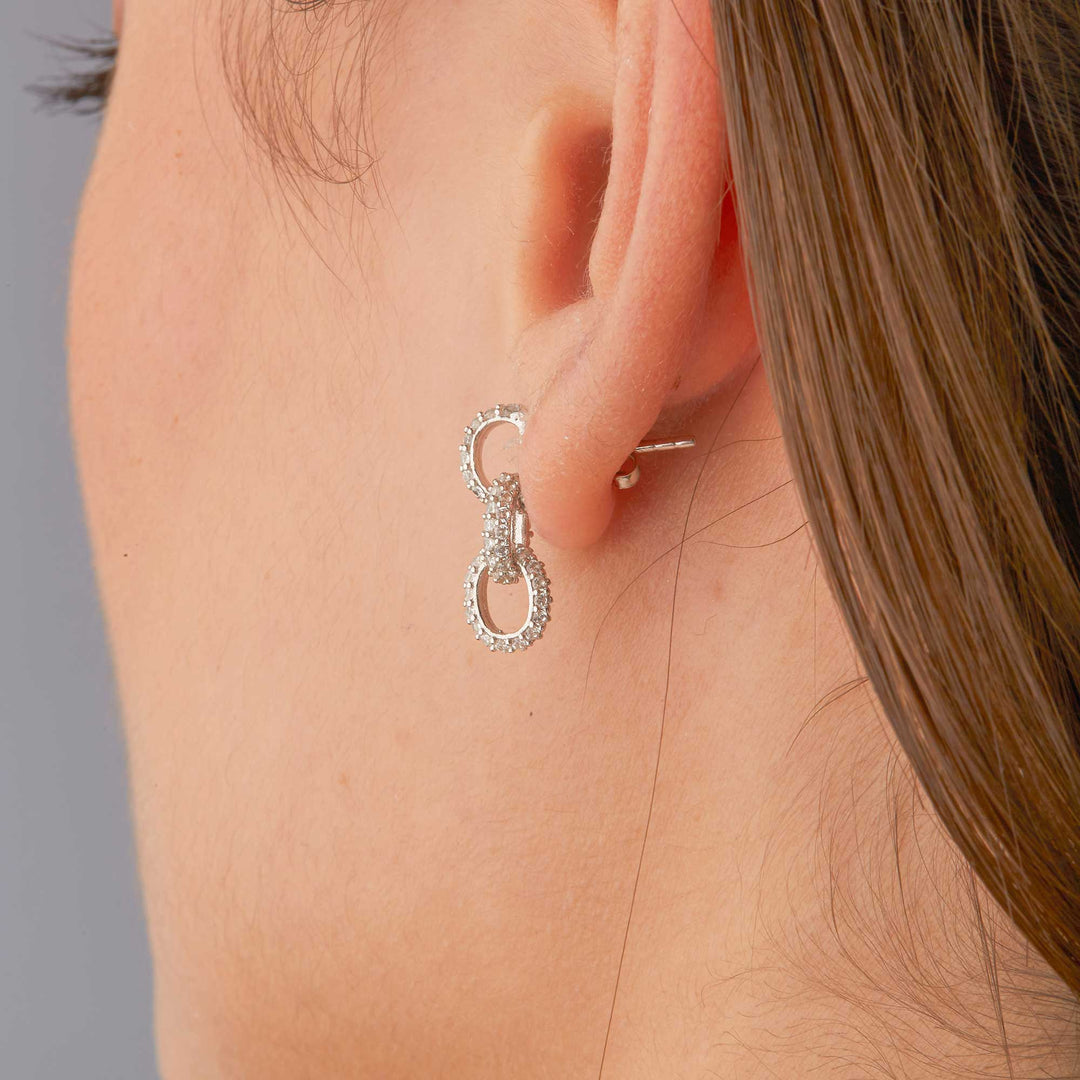 Luna Link Chain Drop Stud - Small