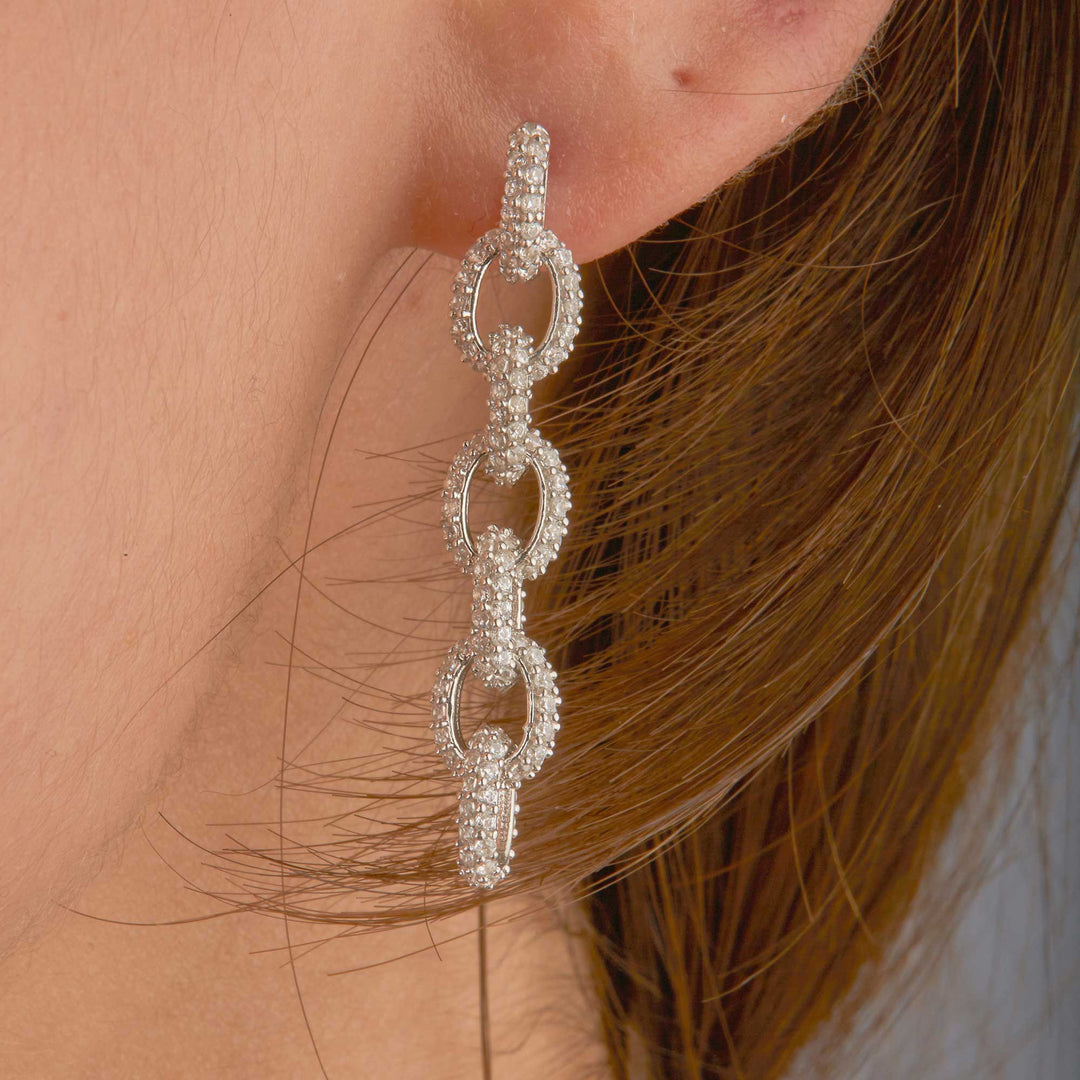 Luna Link Chain Drop Stud - Large