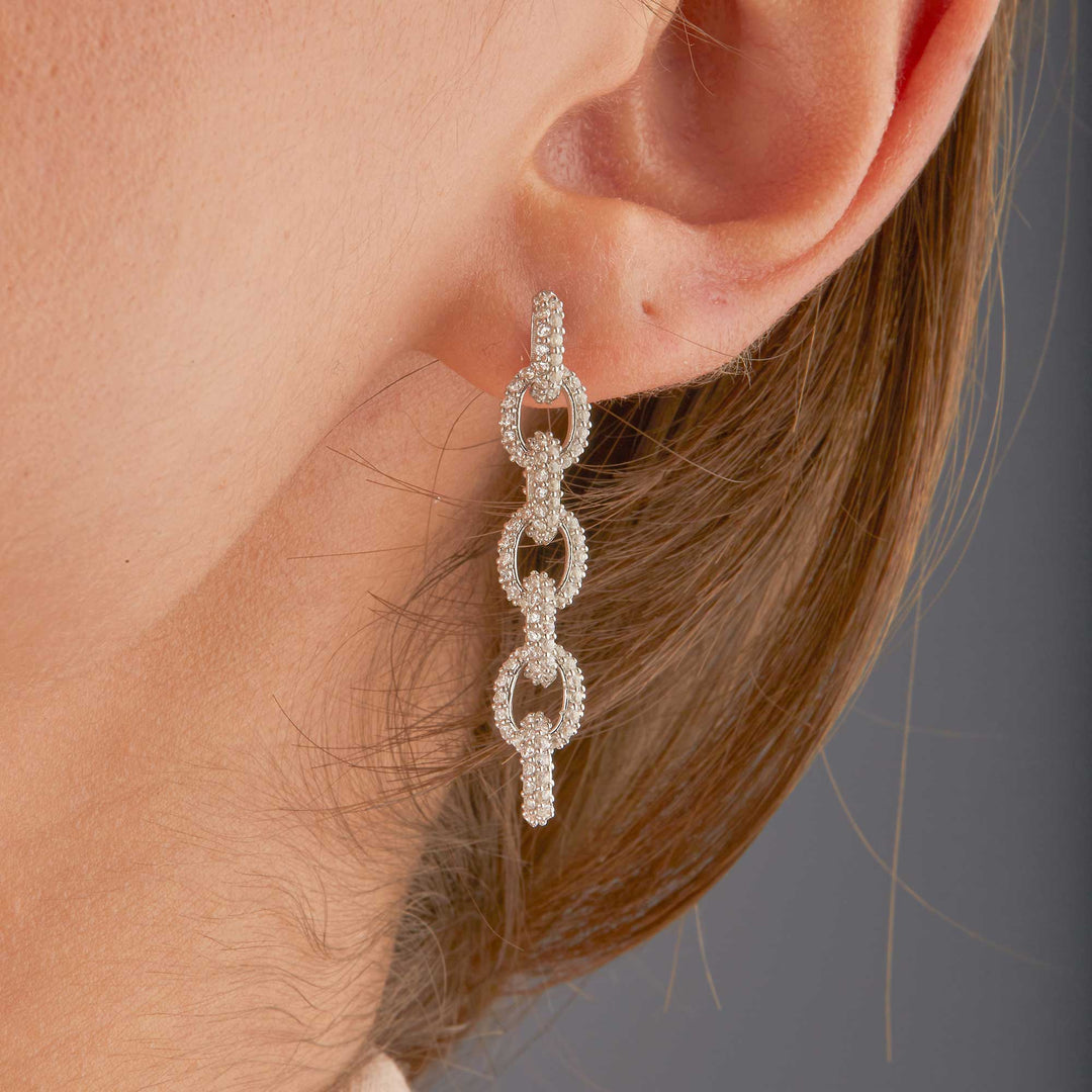 Luna Link Chain Drop Stud - Large
