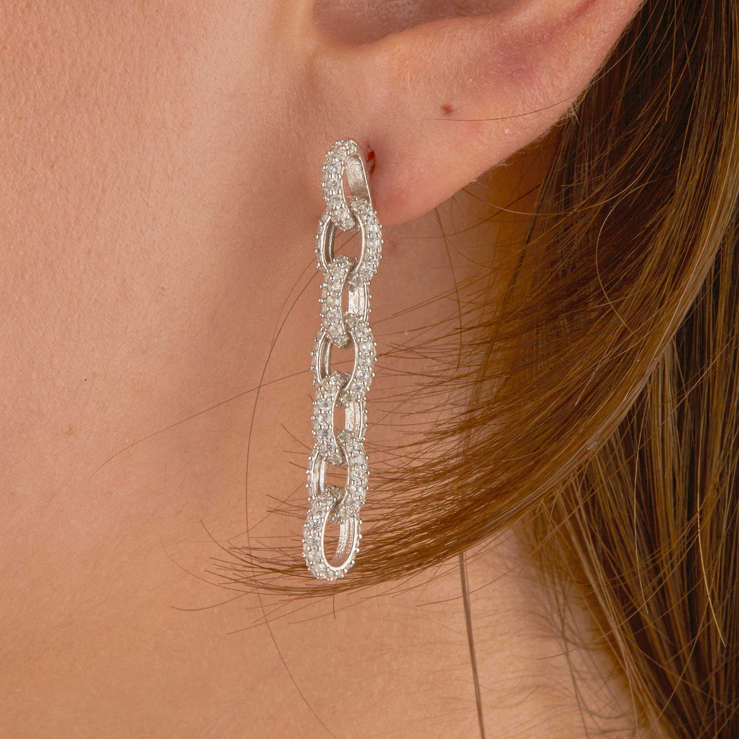 Luna Link Chain Drop Stud - Large