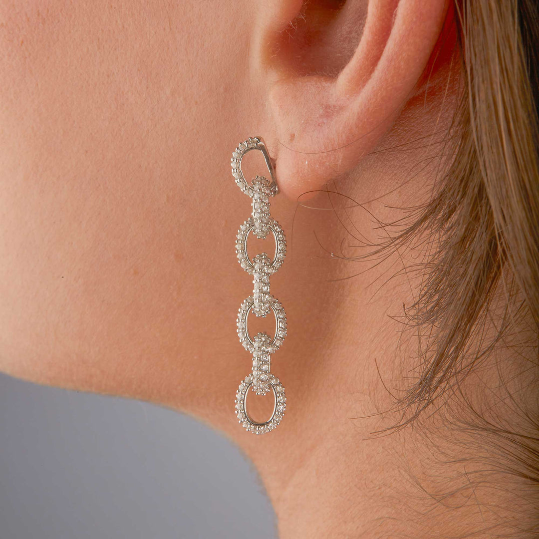 Luna Link Chain Drop Stud - Large