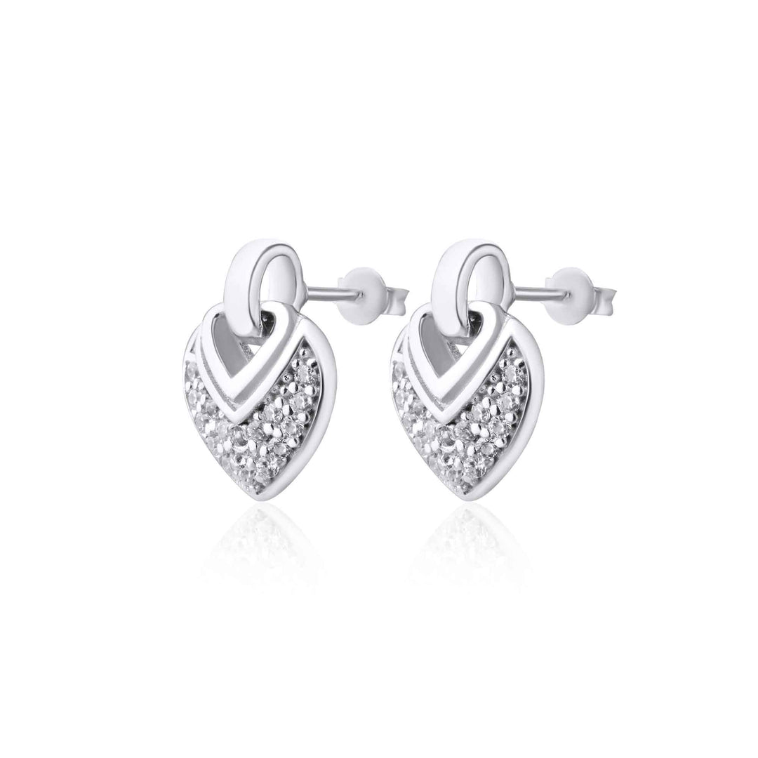 Mels Mini Heart Pave Drop Stud