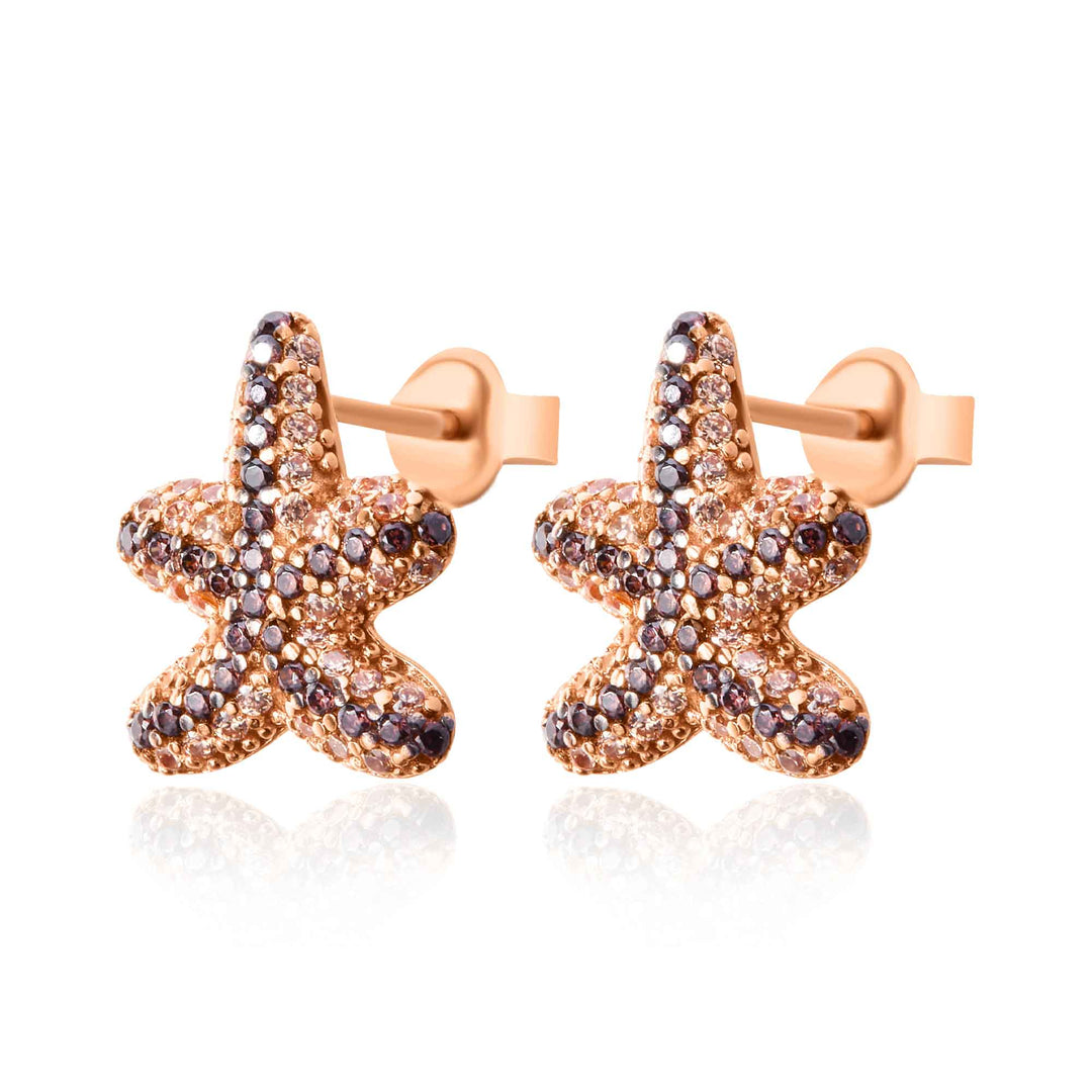 Starfish Stud Earrings - Latte