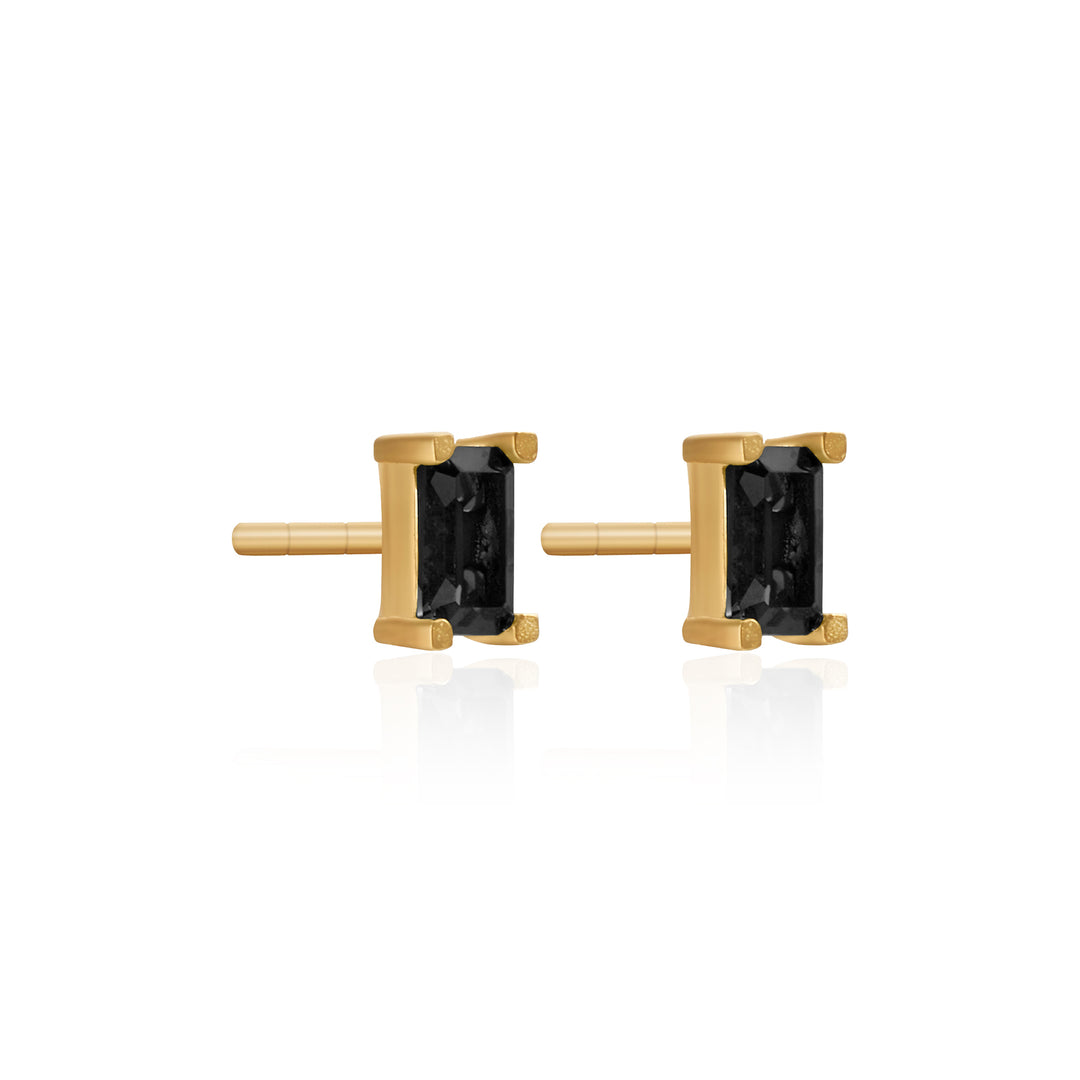 Sophia CZ Baguette Stud - Black