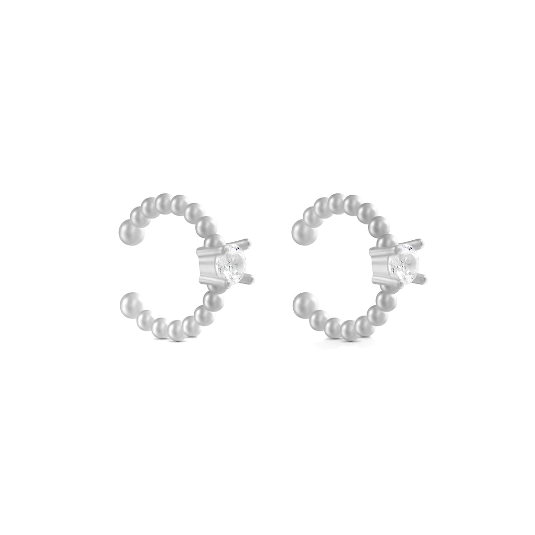 Daelyn Puffy Solid Beads C Form Ear Cuff