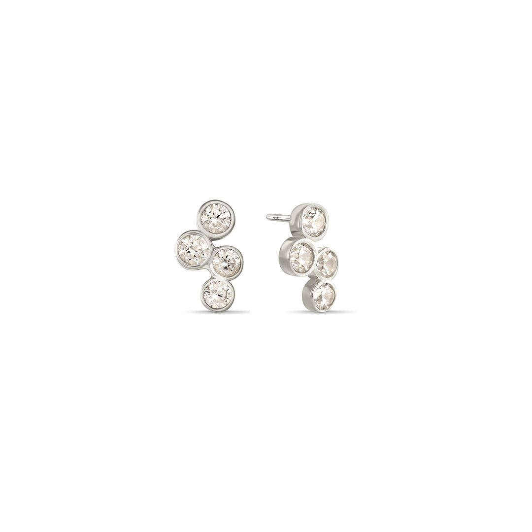 Indra Quadruple CZ Stud Earrings
