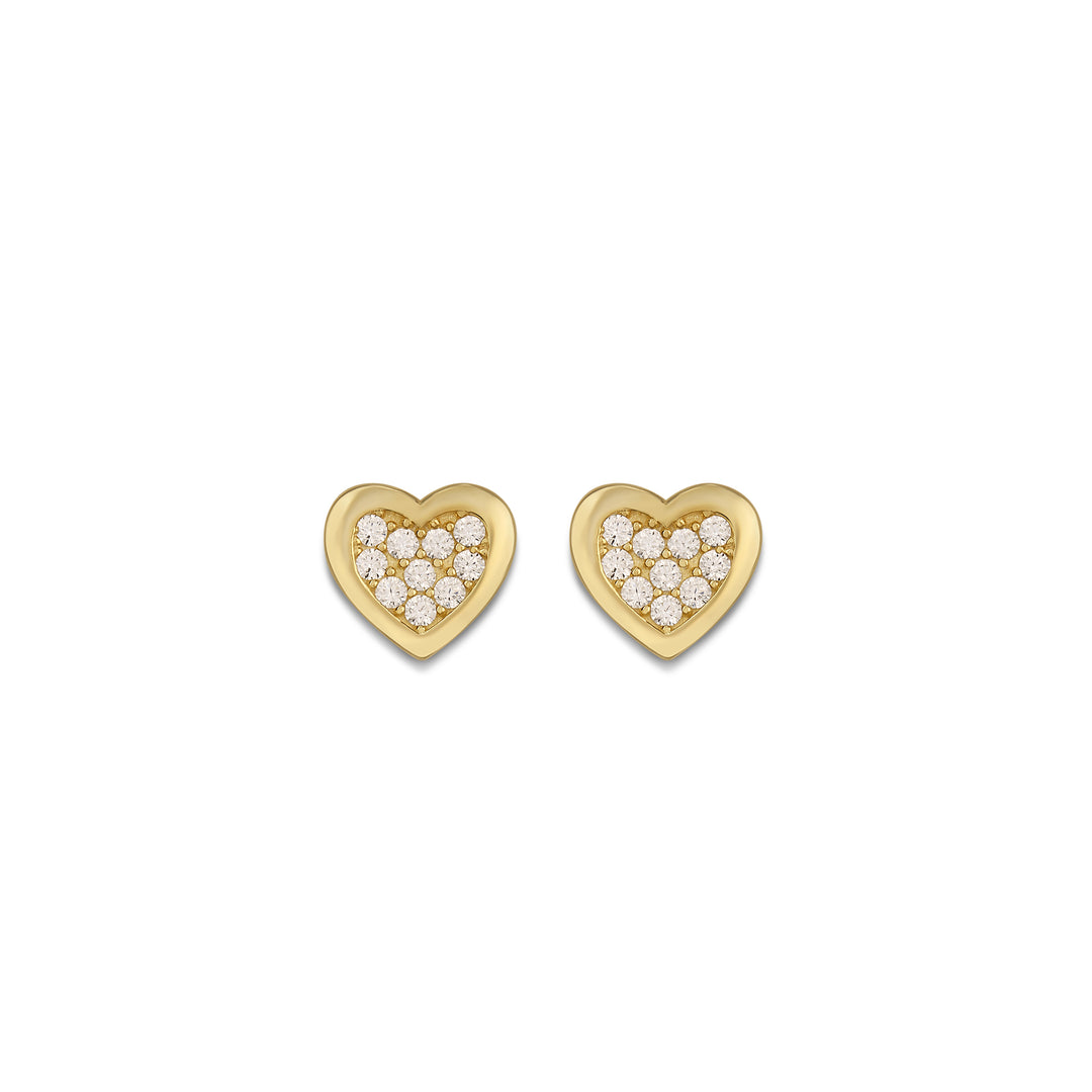 Zemra Heart Pave Stud