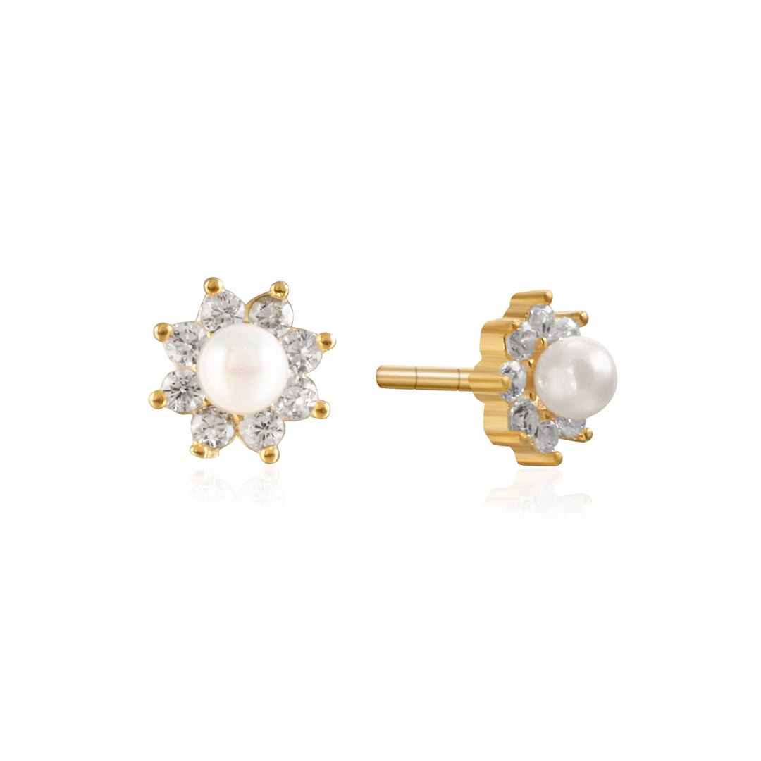 Lulit Mini Pearl&CZ Flower Stud