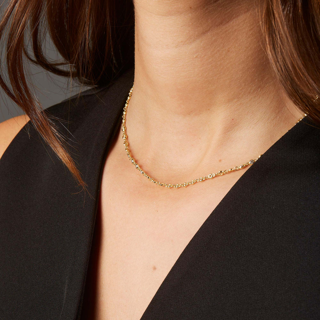 Damla Taşlı Zincir Choker
