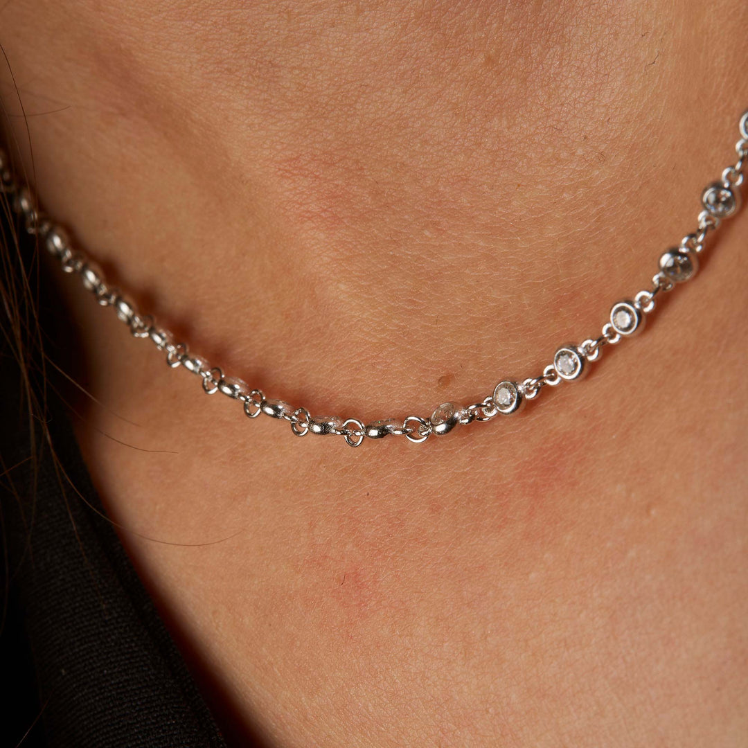 Damla Taşlı Zincir Choker