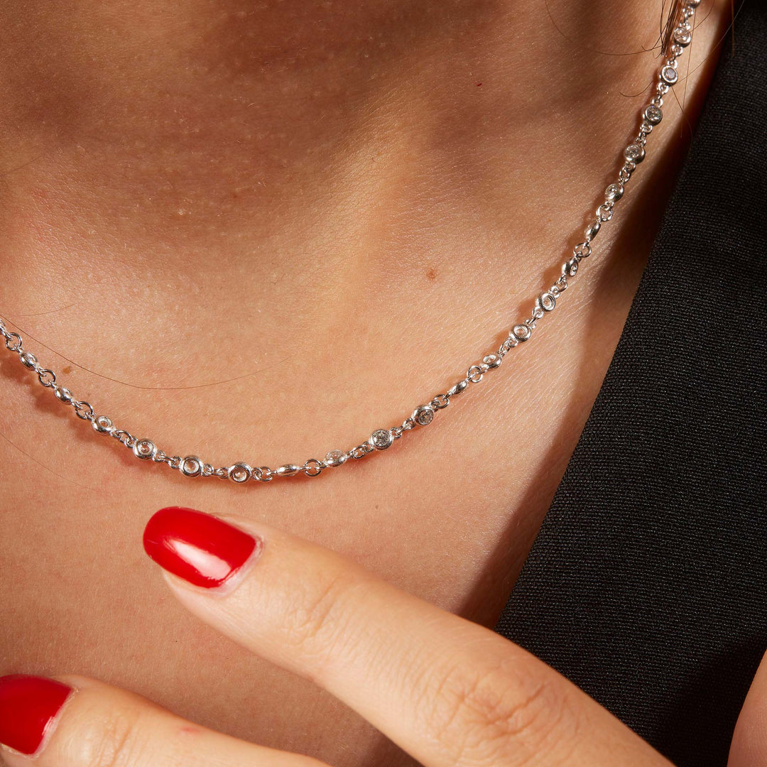 Damla Taşlı Zincir Choker