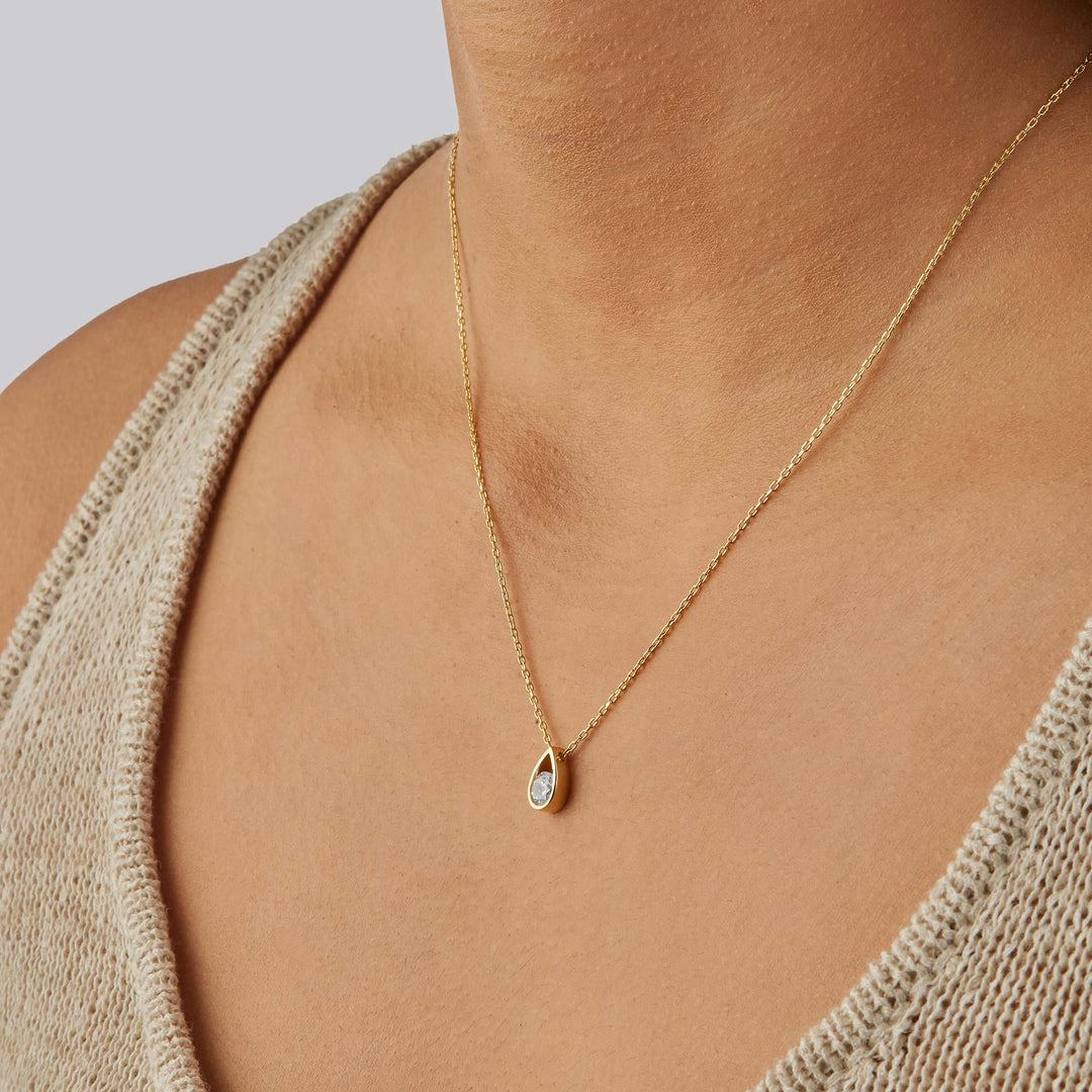 Paril Pear Shape Diamond Pendant Necklace