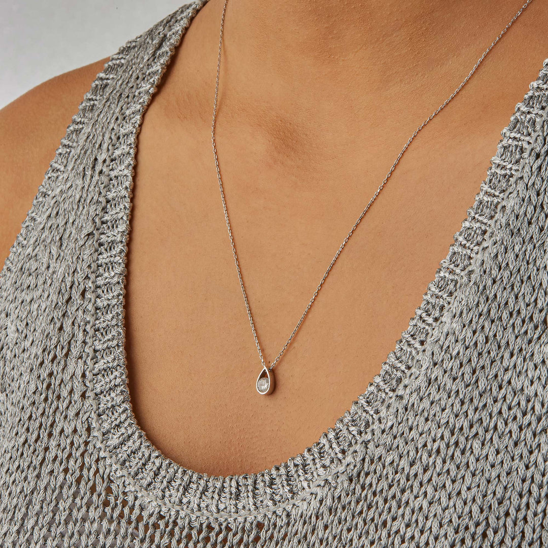 Paril Pear Shape Diamond Pendant Necklace