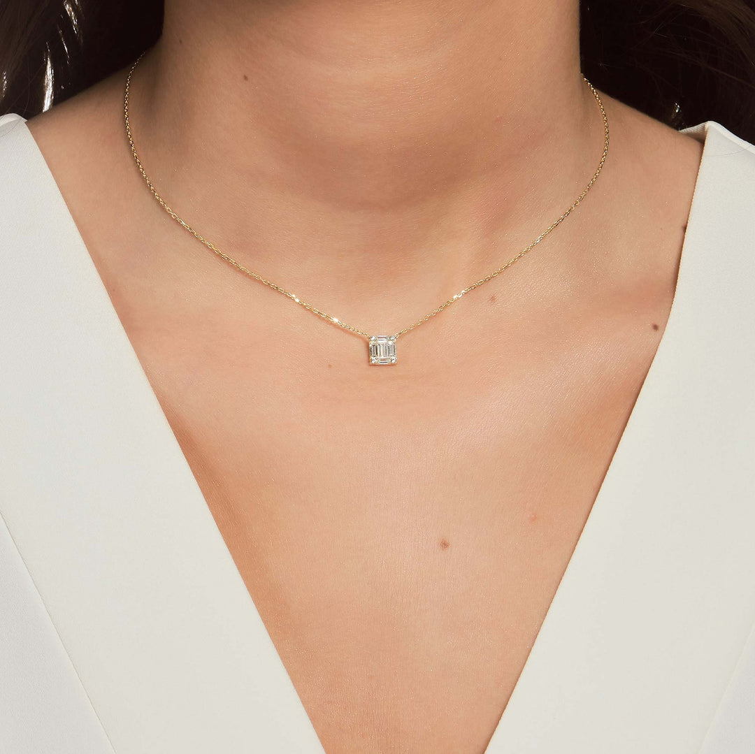 Cristal Baget Taşlı Pendant Kolye