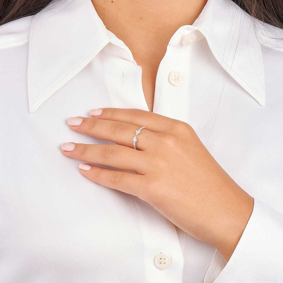 Meltem Pave Arrow Open Ring