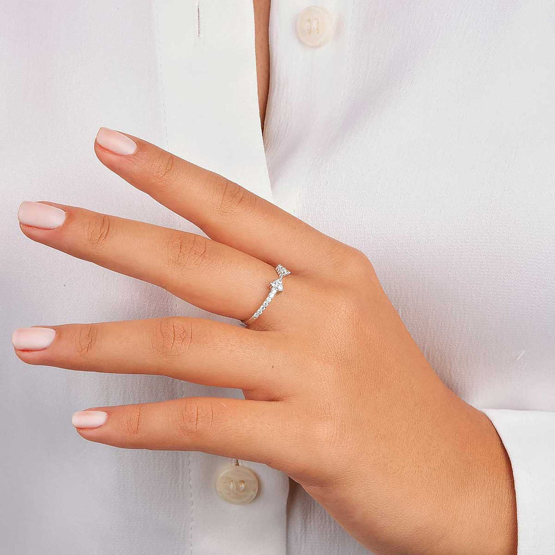 Meltem Pave Arrow Open Ring