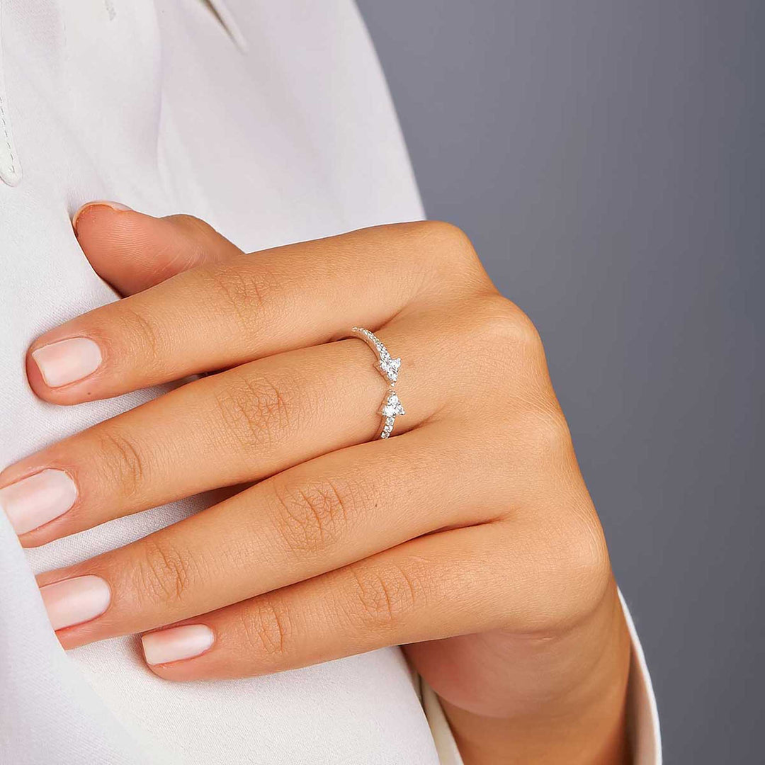 Meltem Pave Arrow Open Ring