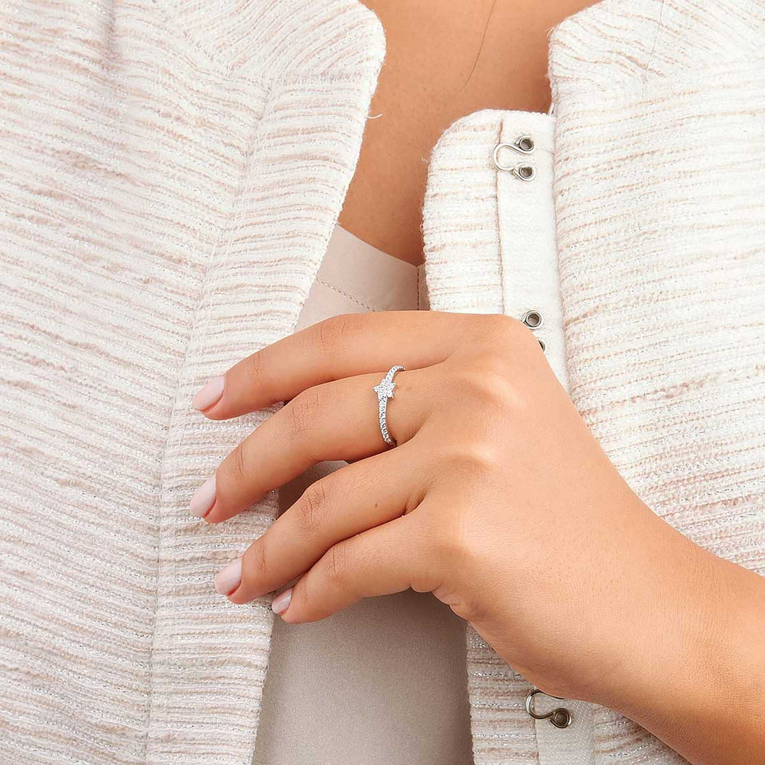 Marie Pave Diamond Star Stacker Ring